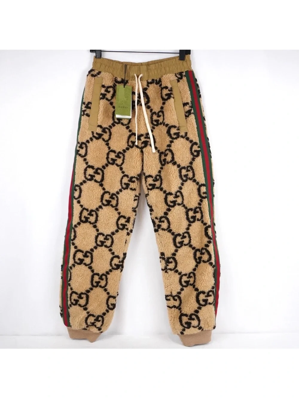 Men's Gucci GG jacquard wool blend fleece jogging pants size XXL made in Italy